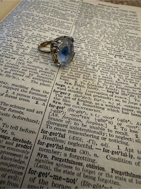 Elegant Blue Gemstone Sterling Ring - Unbranded